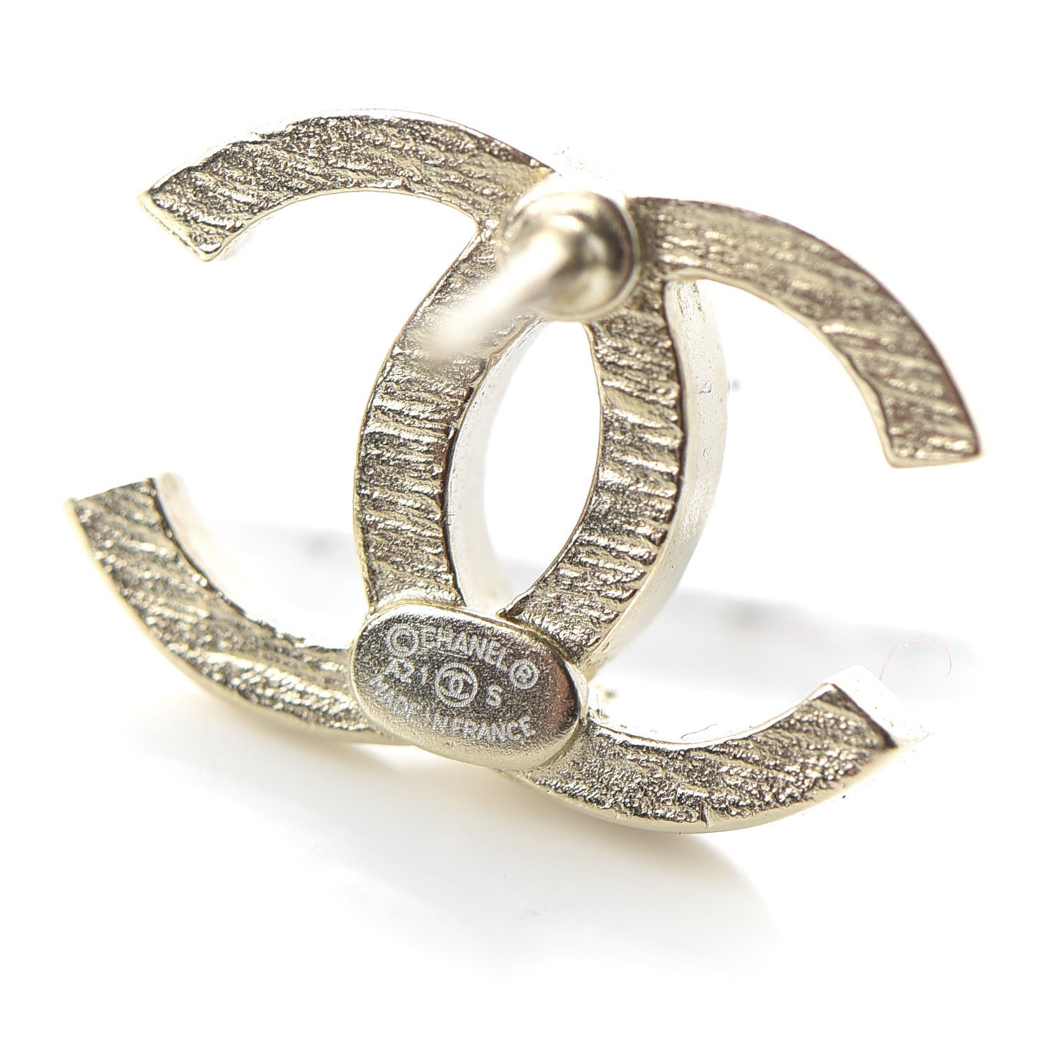 Chanel Crystal CC No 5 Earrings Gold 4 of 5