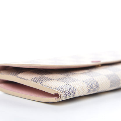 Louis Vuitton Damier Azur Emilie Wallet Rose Ballerine 8 of 14