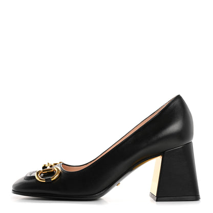 Gucci Malaga Kid Horsebit 75mm Pumps 37.5 Black 1 of 10