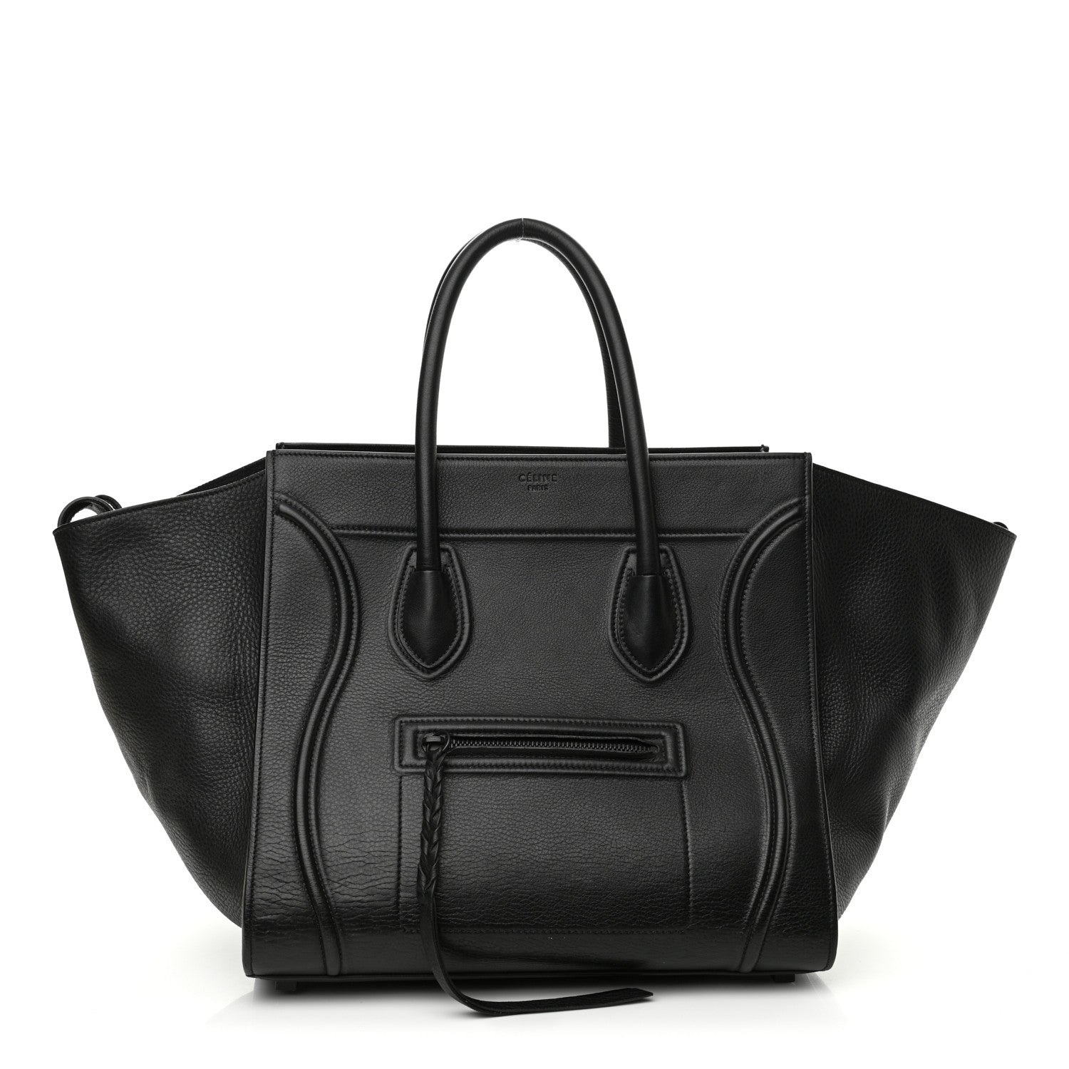 Celine Grained Calfskin Medium Phantom Luggage Black 1 of 10