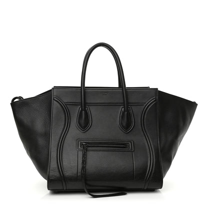 Celine Grained Calfskin Medium Phantom Luggage Black 1 of 10