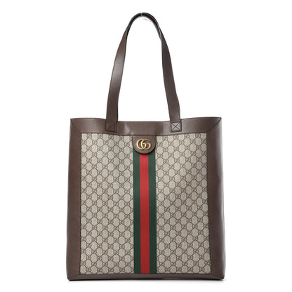Gucci GG Supreme Monogram Web Large Ophidia Vertical Shopping Tote Brown 1 of 10