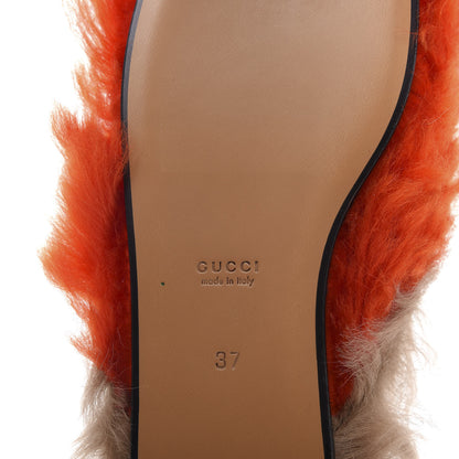 Gucci Merino Wool Womens Princetown Slippers 37 Sun Orange Natural 7 of 8
