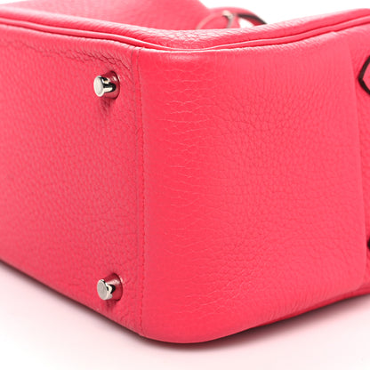 Hermes Taurillon Clemence Mini Lindy 20 Rose Extreme 10 of 11