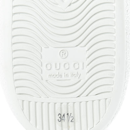 Gucci Calfskin Ayers Web Blind for Love Embroidered Mens Ace Sneakers 34.5 White 7 of 9