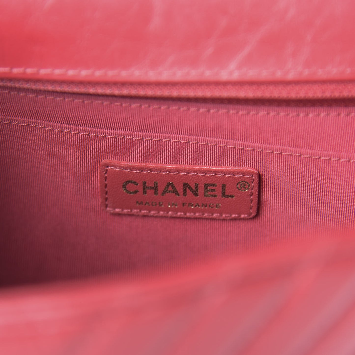 Aged Calfskin Chevron Quilted Backpack Red