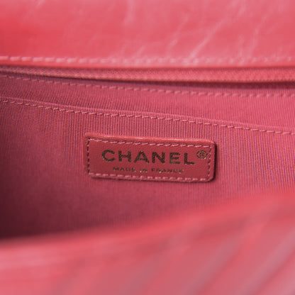 Chanel Aged Calfskin Chevron Quilted Backpack Red 7 of 9