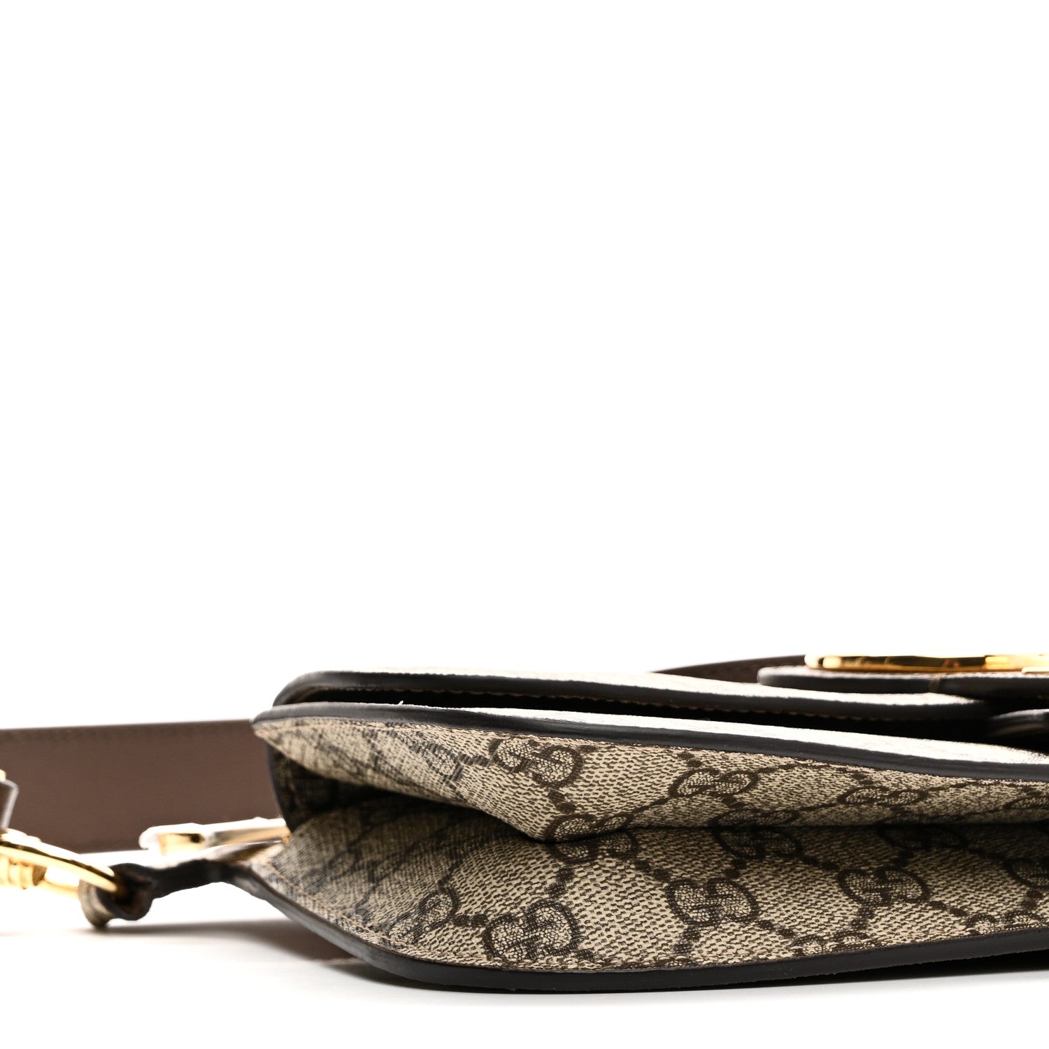 Gucci GG Supreme Monogram Textured Dollar Calfskin Blondie Belt Bag Beige Ebony New Acero 8 of 9