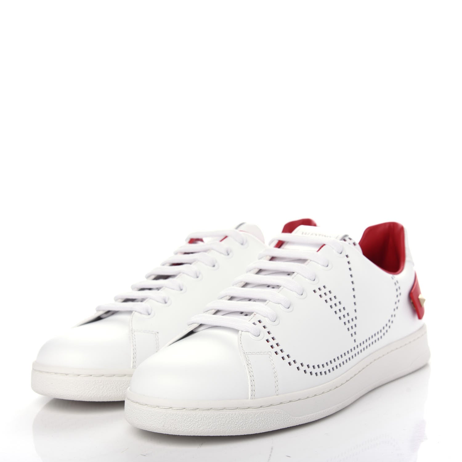 Valentino Garavani Calfskin Mens Backnet Sneakers 42 White Rosso Valentino 3 of 11