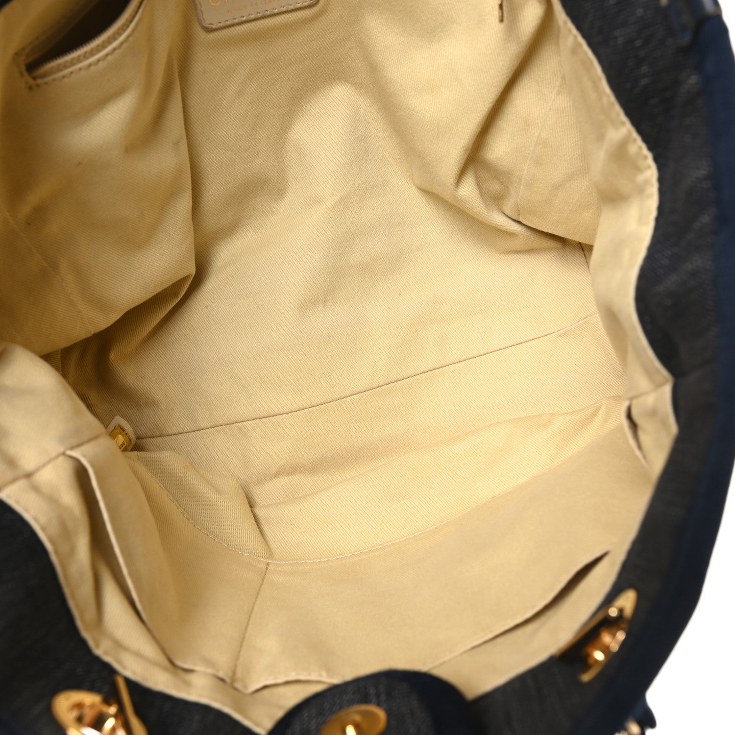 Chanel Lurex Canvas Small Deauville Tote Navy Blue Gold 5 of 11