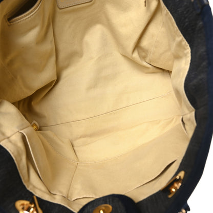 Chanel Lurex Canvas Small Deauville Tote Navy Blue Gold 5 of 11