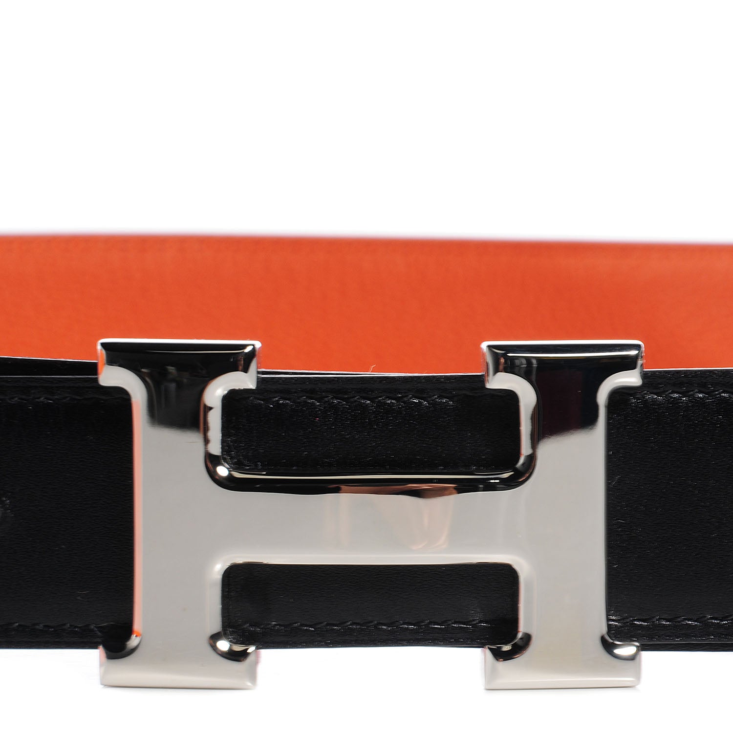 Hermes Togo Box Constance Reversible 32mm H Belt Orange Black 90 3 of 7