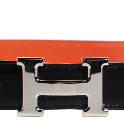Hermes Togo Box Constance Reversible 32mm H Belt Orange Black 90 3 of 7