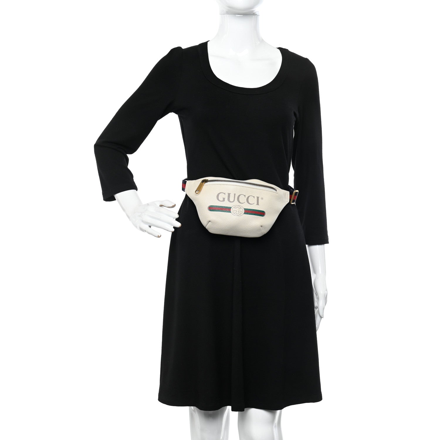 Gucci Grained Calfskin Small Logo Belt Bag White 3 of 11