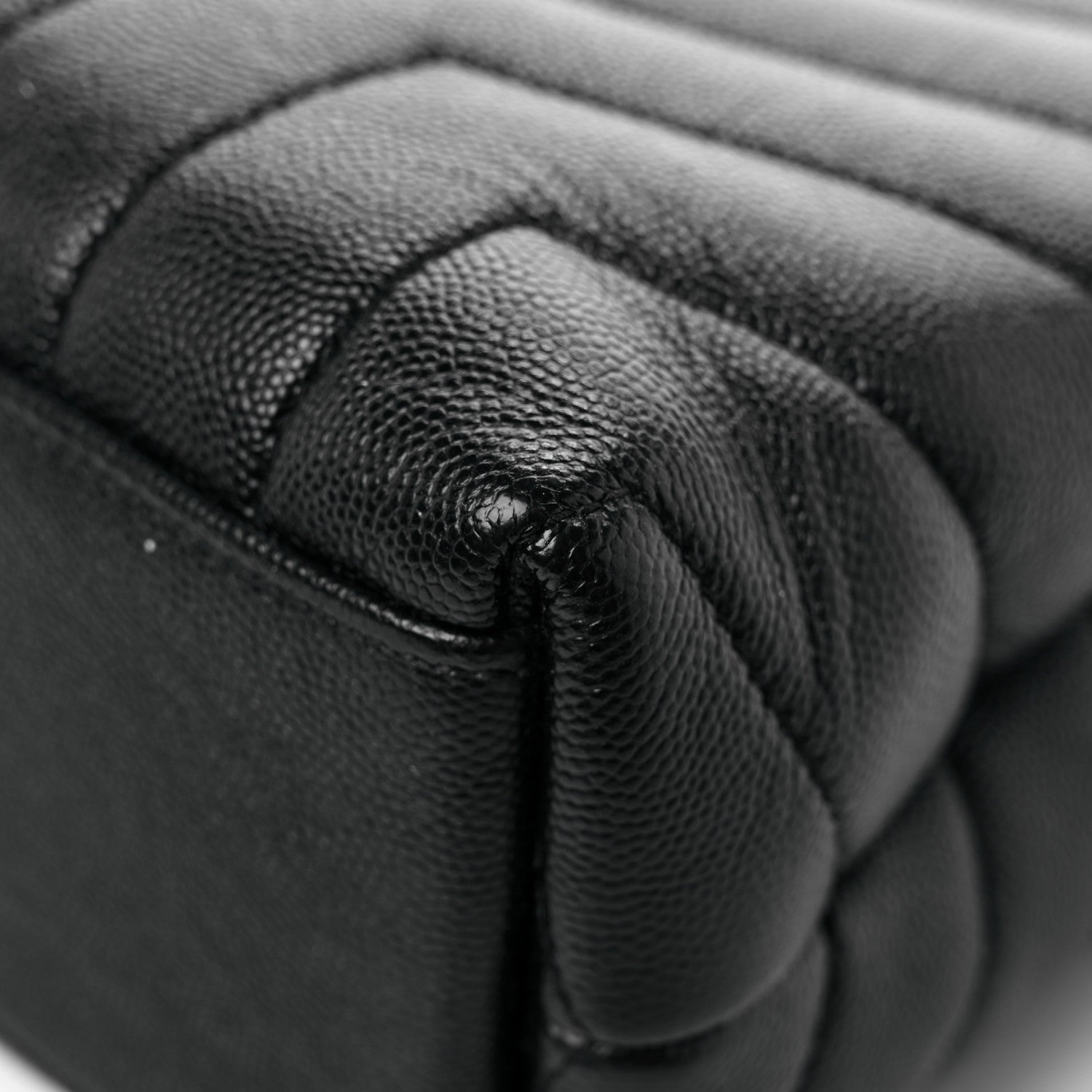 Saint Laurent Grain de Poudre Calfskin Y Quilted Monogram Small Loulou Chain Satchel Black 12 of 14