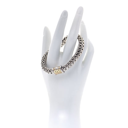 John Hardy Sterling Silver 18K Yellow Gold 10.5mm Classic Chain Dot Bracelet 2 of 5