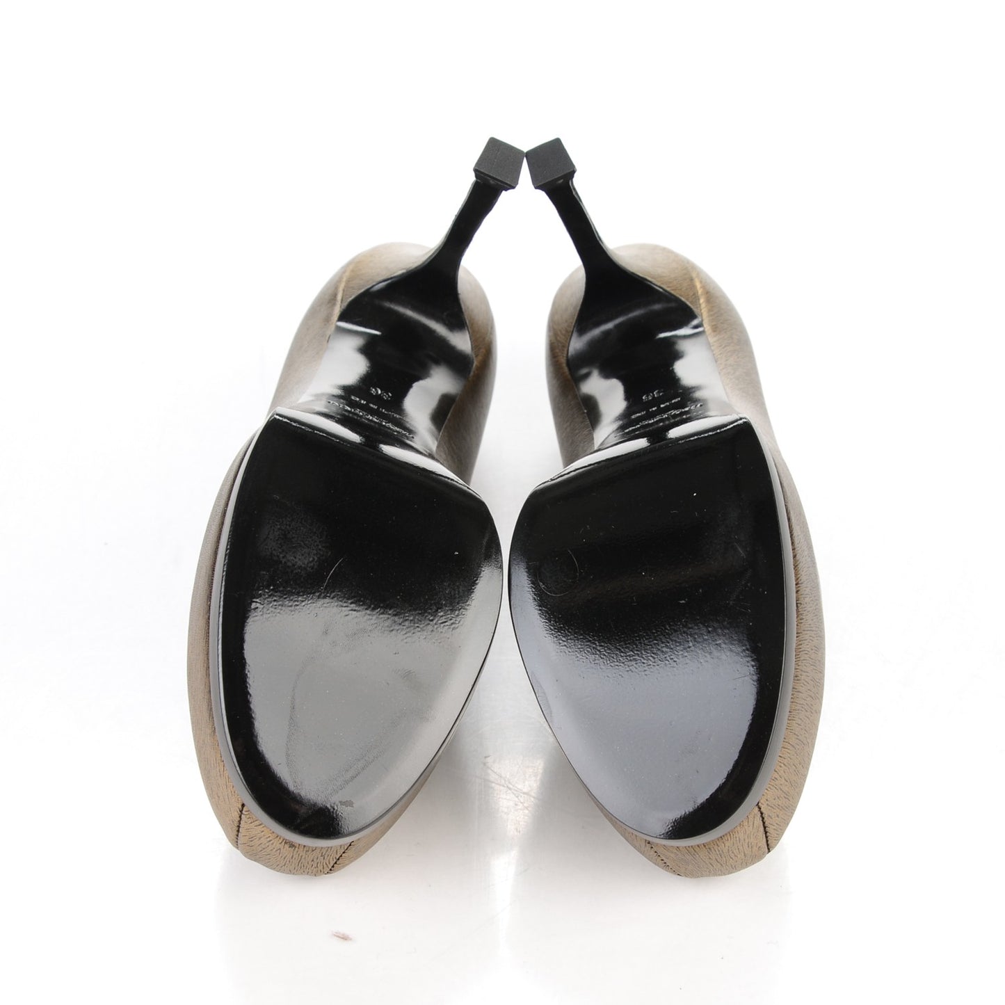 Calfskin Horse Print Tribtoo 80 Pumps 36 Black Gold