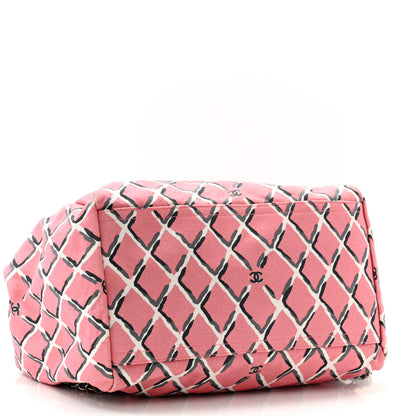 Chanel Canvas Coco Beach Backpack Pink Grey 4 of 12