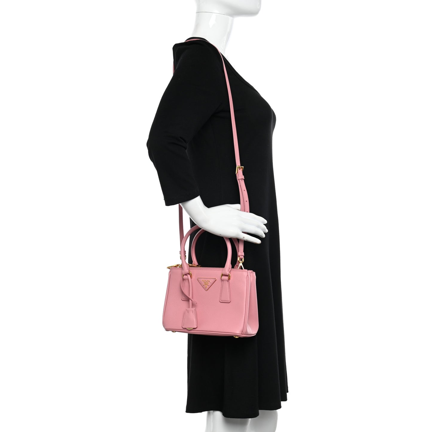 Saffiano Mini Galleria Double Zip Tote Petalo