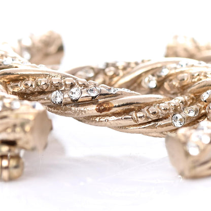 Chanel Crystal Twisted CC Brooch Light Gold 4 of 4