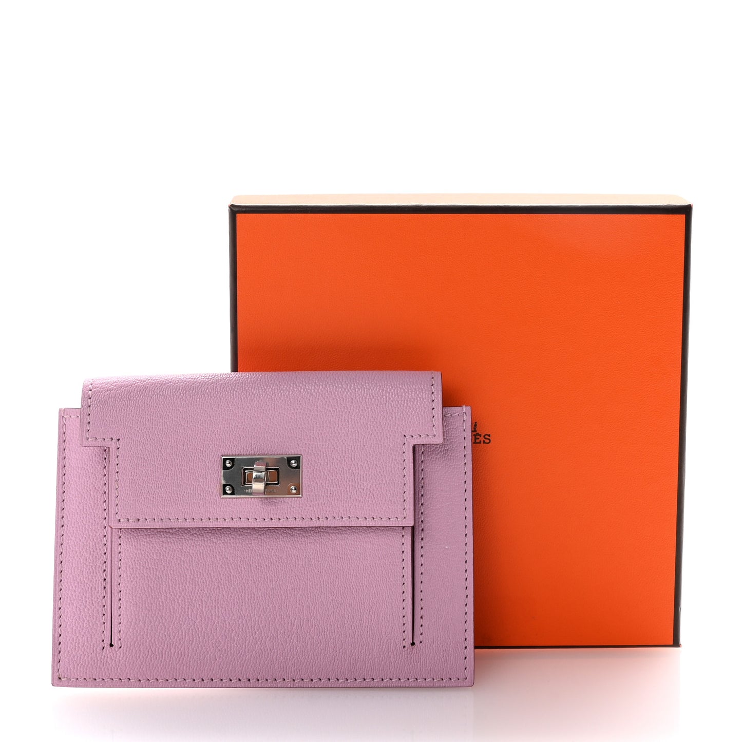 Chevre Mysore Kelly Pocket Compact Wallet Mauve Sylvestre
