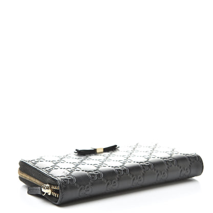 Gucci Guccissima Bow Zip Around Wallet Black 4 of 15
