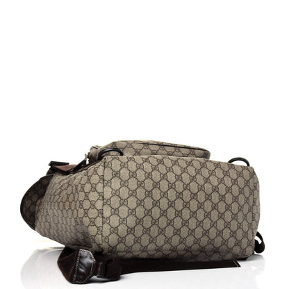 Gucci GG Supreme Monogram Large Interlocking G Double Buckle Backpack Dark Brown 3 of 16