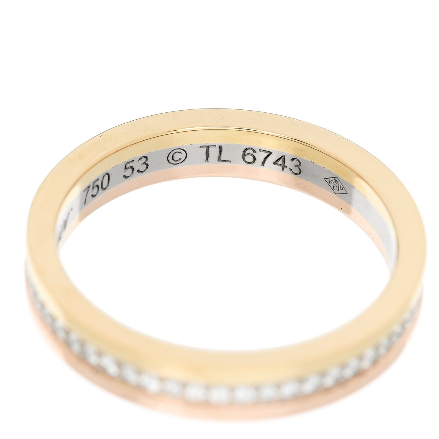 18K White Yellow Pink Gold Diamond 3.5mm Vendome Louis Cartier Wedding Band Ring 53 6.5