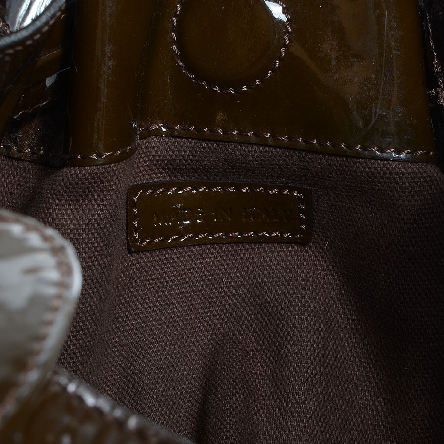 House Check Patent Margaret Bag Brown