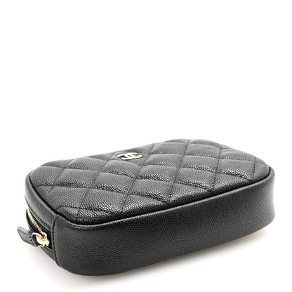 Chanel Caviar Quilted Small Curvy Pouch Cosmetic Case Black 4 of 8