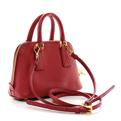 Prada Saffiano Lux Mini Promenade Tote Fuoco 3 of 10