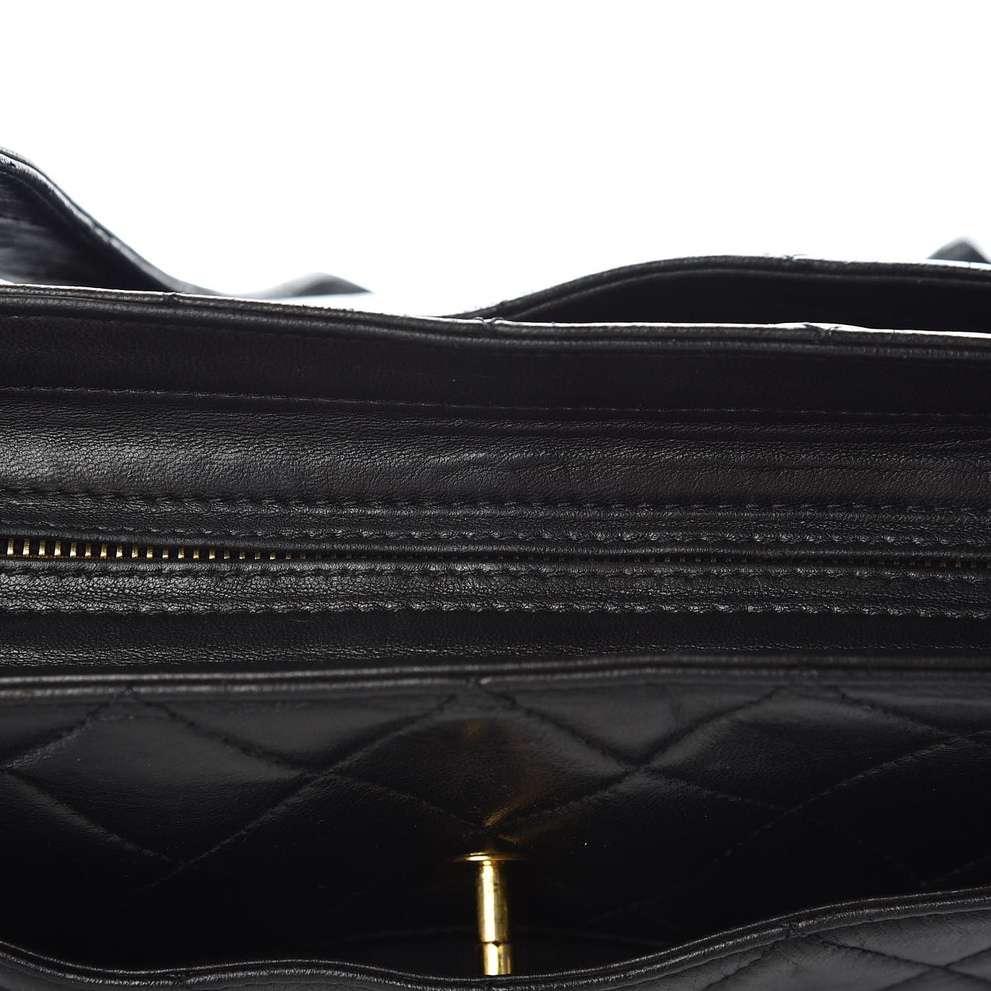 Lambskin Quilted CC Shopping Tote Black