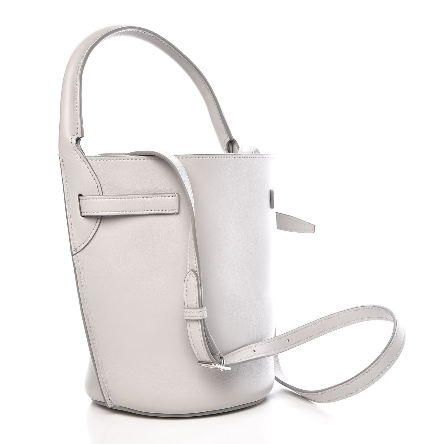 Smooth Calfskin Nano Big Bag Bucket Light Grey