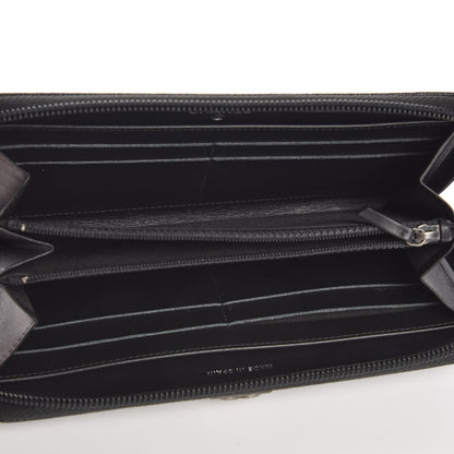 Chanel Caviar Chevron Quilted Zip Around Boy Wallet Black 5 of 8
