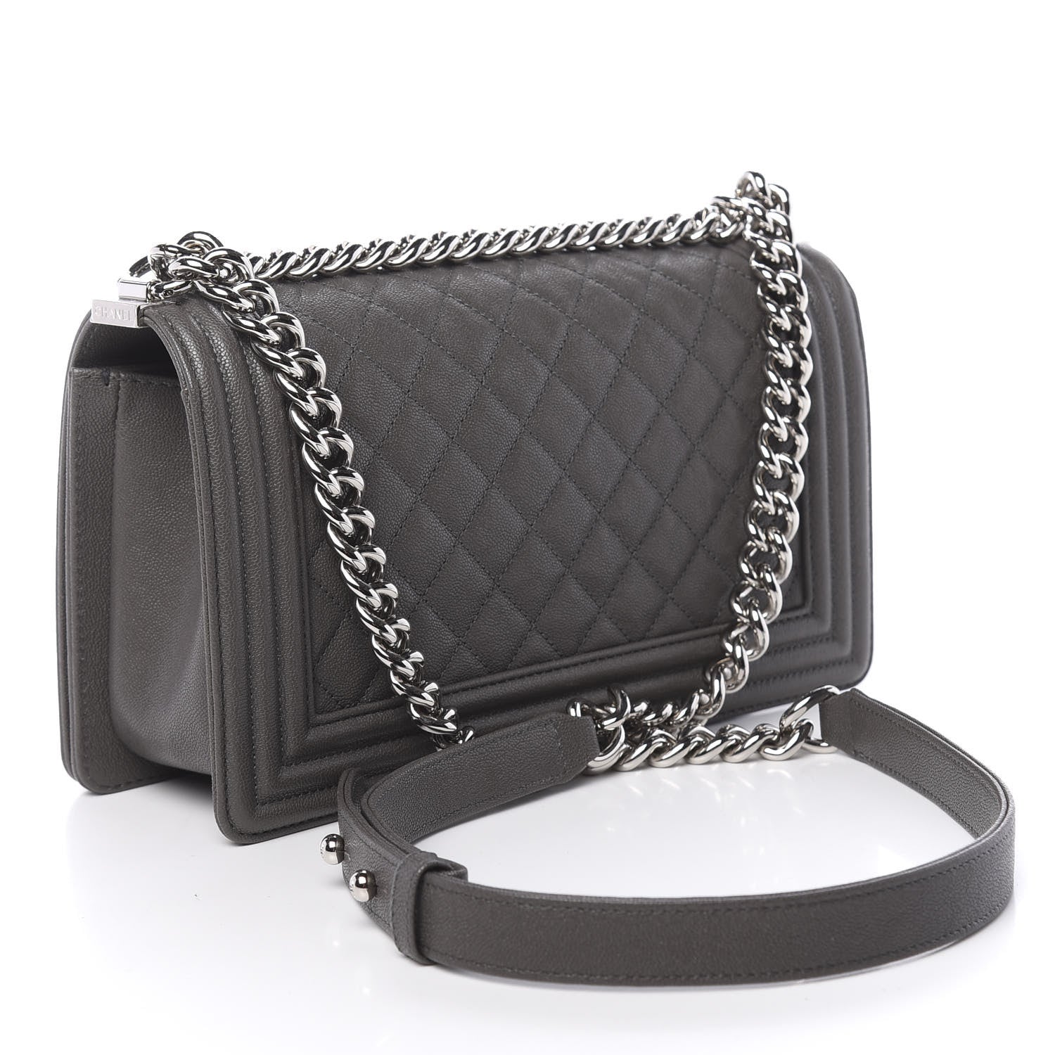 Chanel Caviar Quilted Medium Boy Flap Grey 3 of 11