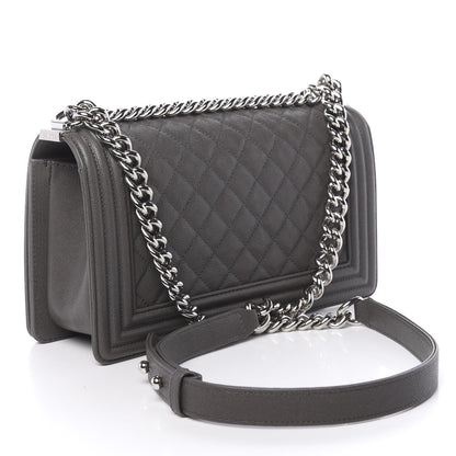 Chanel Caviar Quilted Medium Boy Flap Grey 3 of 11