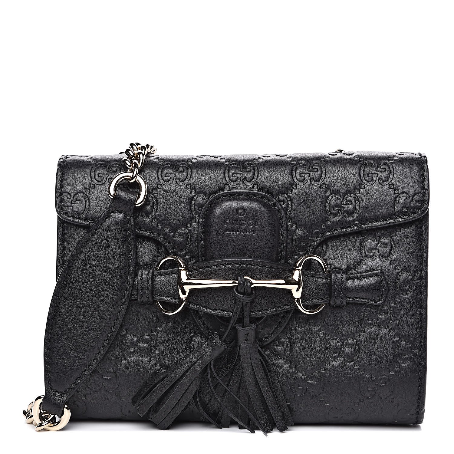 Gucci Guccissima Mini Emily Shoulder Bag Black 1 of 13
