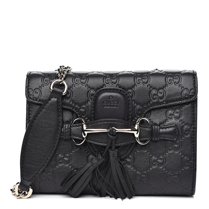 Gucci Guccissima Mini Emily Shoulder Bag Black 1 of 13