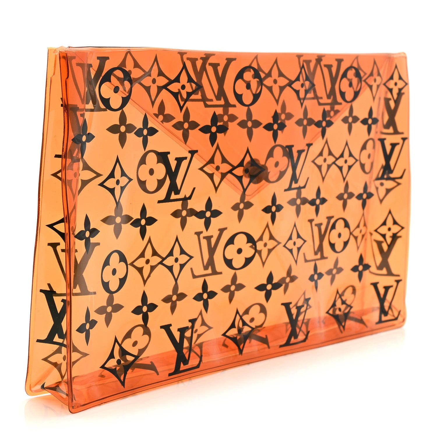 Louis Vuitton PVC Monogram Printed Envelope Pouch Orange 3 of 5