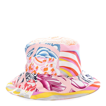Hermes Silk Carla Patchwork Bucket Hat 58 4 of 5