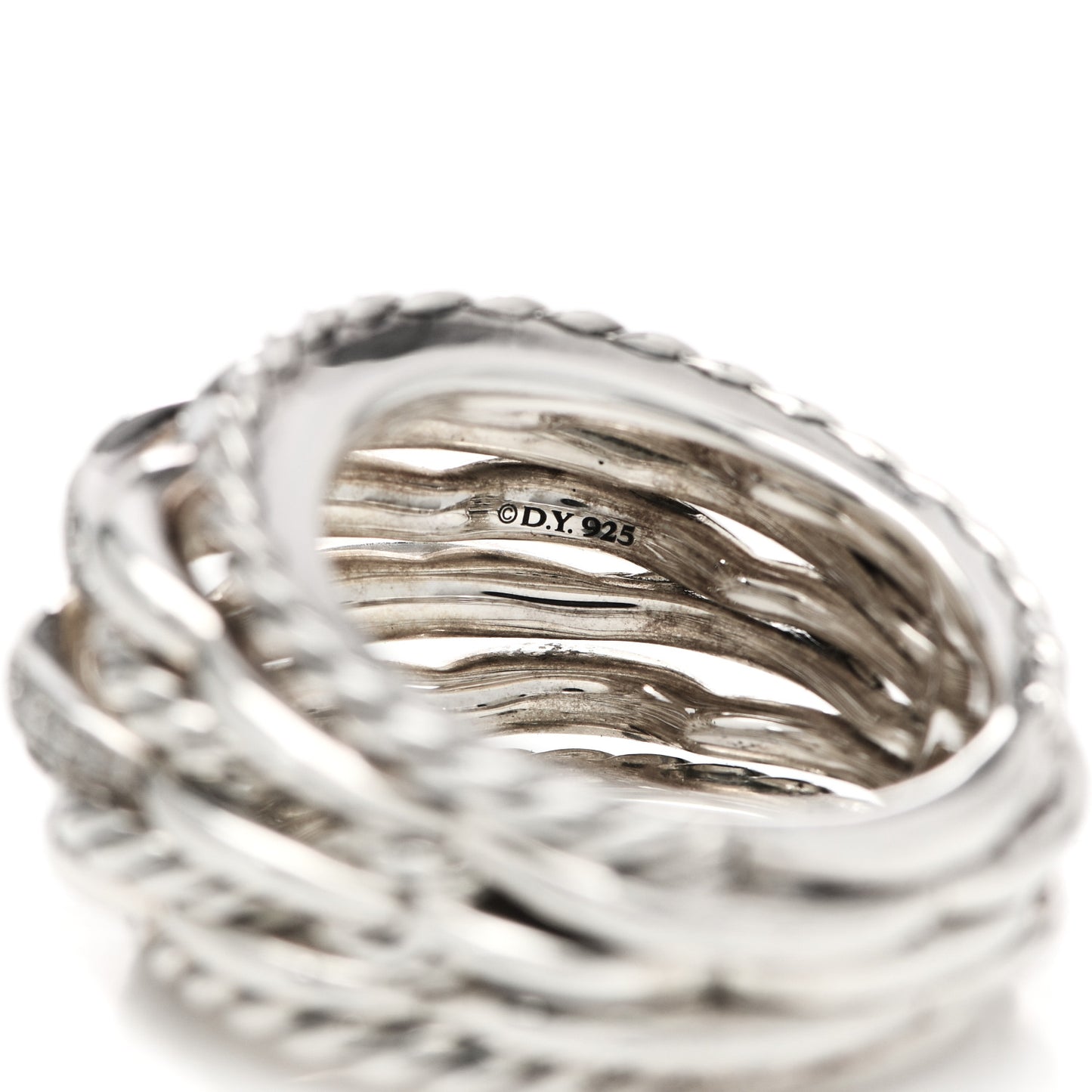 Sterling Silver Diamond 20mm Tides Dome Ring 57 8