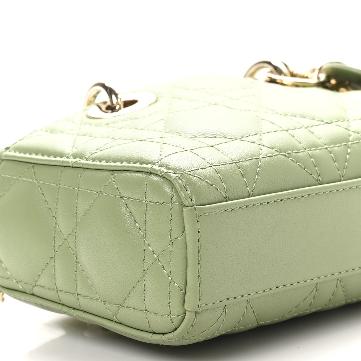 Lambskin Cannage Micro Lady D-Joy Peyote Green