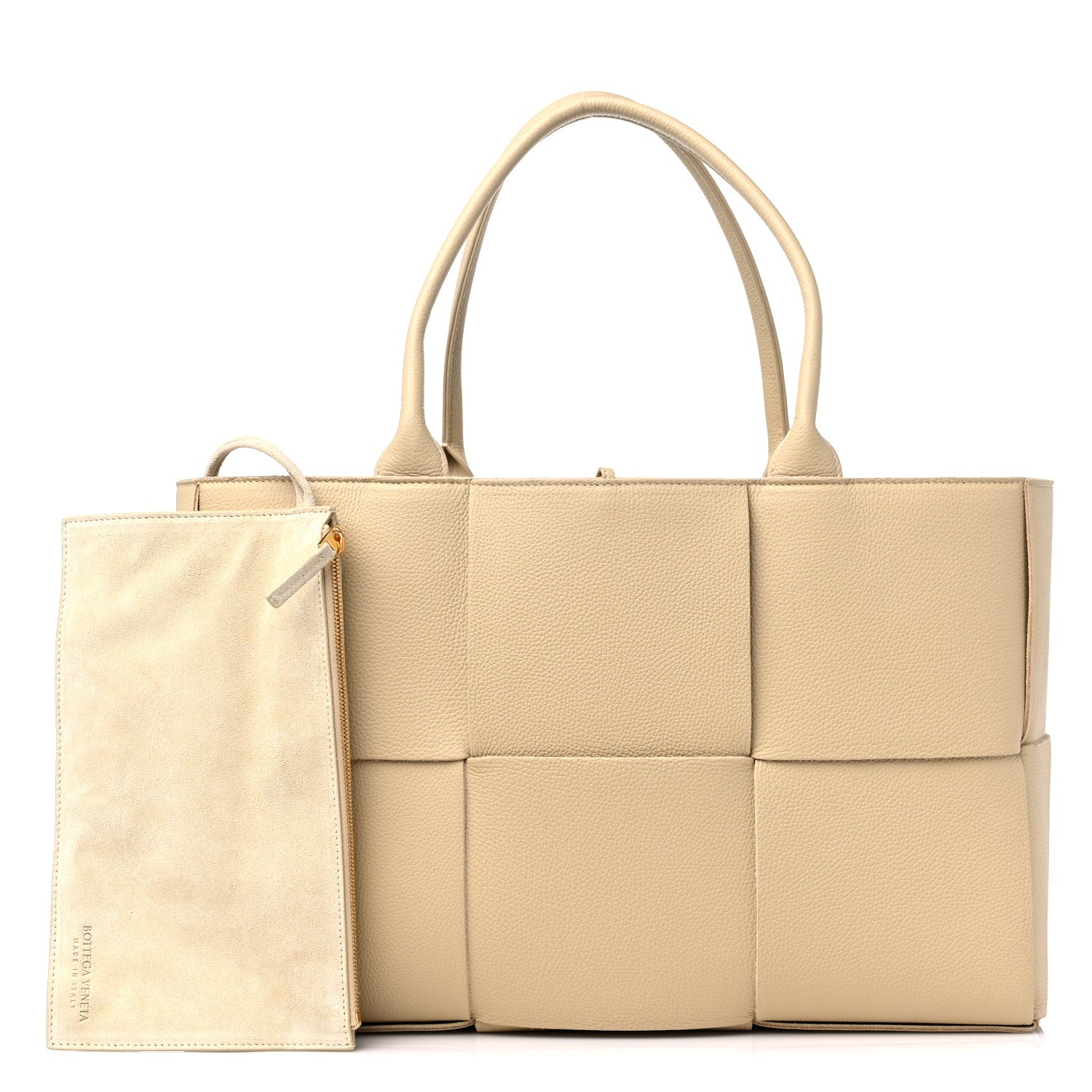 Bottega Veneta Grained Calfskin Intrecciato Medium Arco Tote Porridge 1 of 11