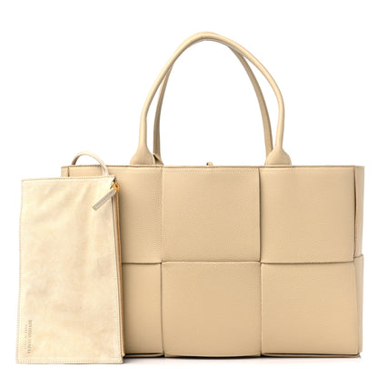 Bottega Veneta Grained Calfskin Intrecciato Medium Arco Tote Porridge 1 of 11