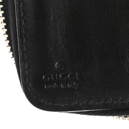 Gucci Guccissima Metal Bar Zip Around Organizer Wallet Black 6 of 7