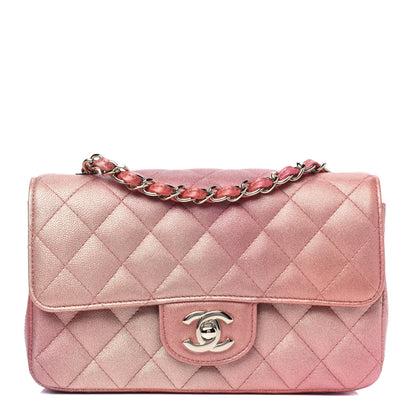 Chanel Metallic Lambskin Quilted Ombre Mini Rectangular Flap Pink 1 of 5