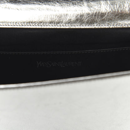 Saint Laurent Metallic Calfskin Monogram Large Belle De Jour Clutch Moon 8 of 10