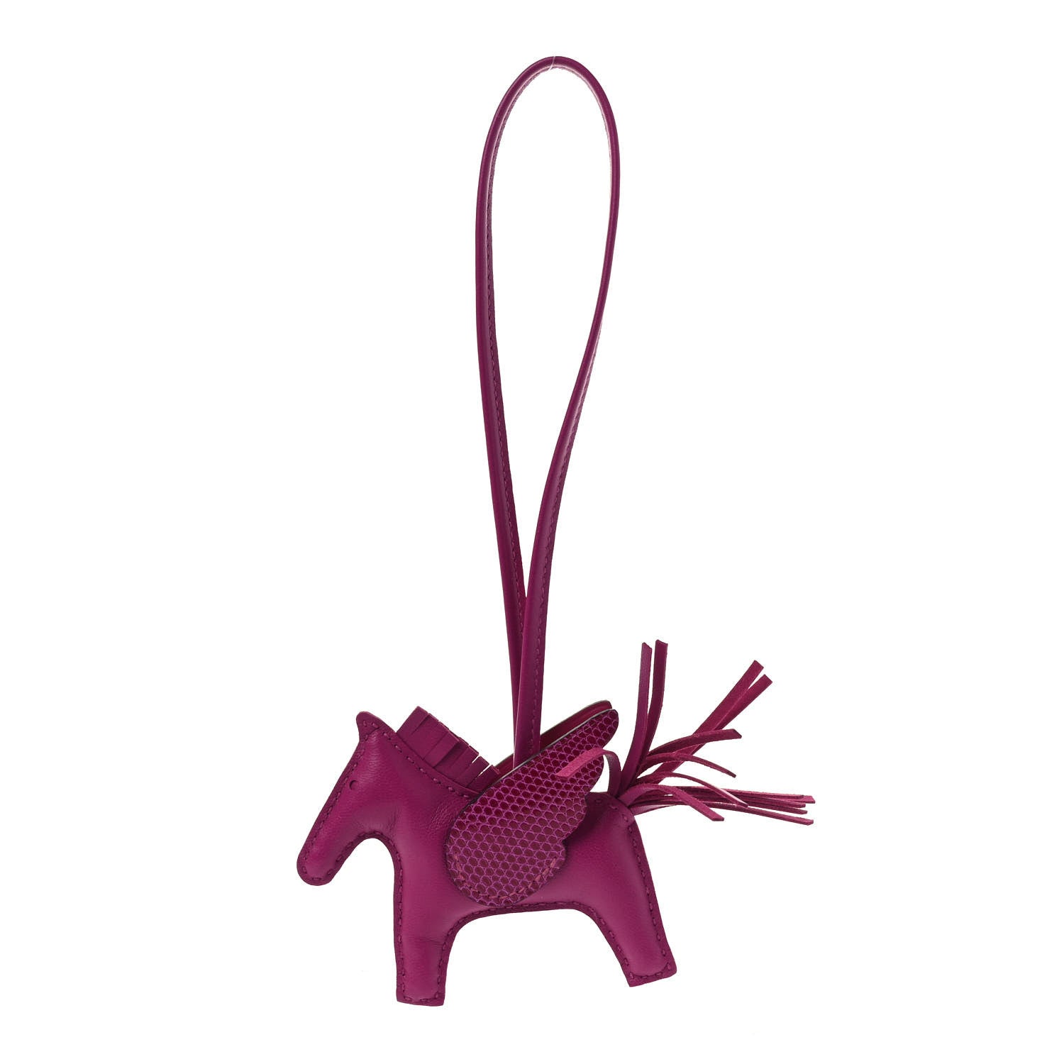 Hermes Milo Lambskin Lizard Touch Grigri Rodeo Pegase Horse Bag Charm PM Rose Poupre 1 of 4