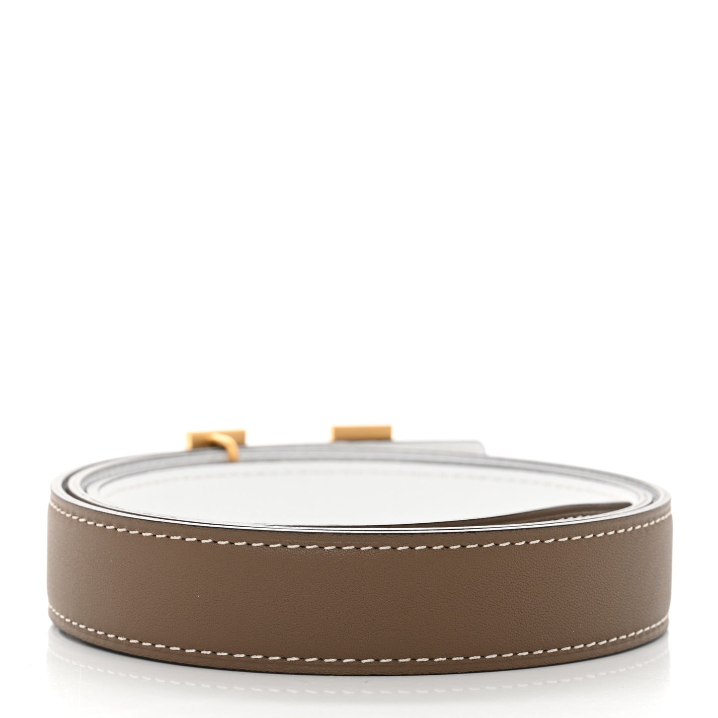 Swift Epsom 24mm Mini H Belt 80 32 Etoupe White