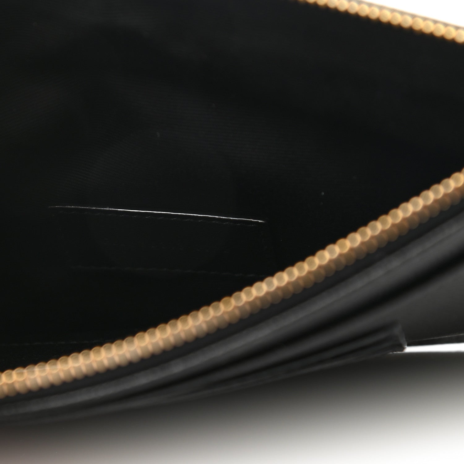 Saint Laurent Grain De Poudre Chevron Monogram Large Bill Pouch Black 7 of 9